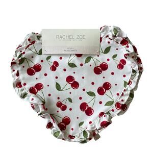 NEW Rachel Zoe VALENTINE’S Heart Shaped Red Cherry 15” Placemats Set of 4
